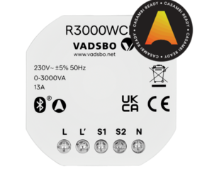 Casambi Vadsbo Casambi Relais - Slimme Schakelaar - 13A | Max 3000W - R3000WCM
