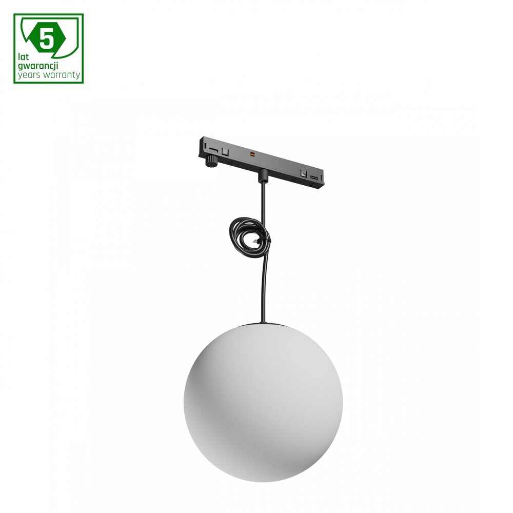 Spectrum voor de installateur: Betaalbare kwaliteit en veelzijdige LED-oplossingen LED Railsysteem NANO SHIFT - Globe P Hanglamp - Zwart - 7W - 3000K Warm wit - 615lm - IP20 - 100x1000mm | 48V Magnetische Railspot