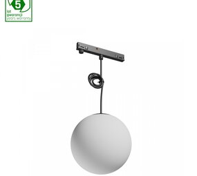 Spectrum voor de installateur LED Railsysteem NANO SHIFT - Globe P Hanglamp - Zwart - 7W - 3000K Warm wit - 615lm - IP20 - 100x1000mm | 48V Magnetische Railspot