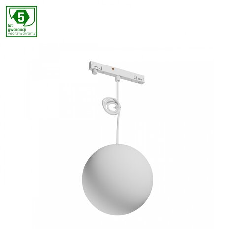 Spectrum voor de installateur: Betaalbare kwaliteit en veelzijdige LED-oplossingen LED Railsysteem NANO SHIFT - Globe P Hanglamp - Wit - 7W - 3000K Warm wit - 615lm - IP20 - 100x1000mm | 48V Magnetische Railspot