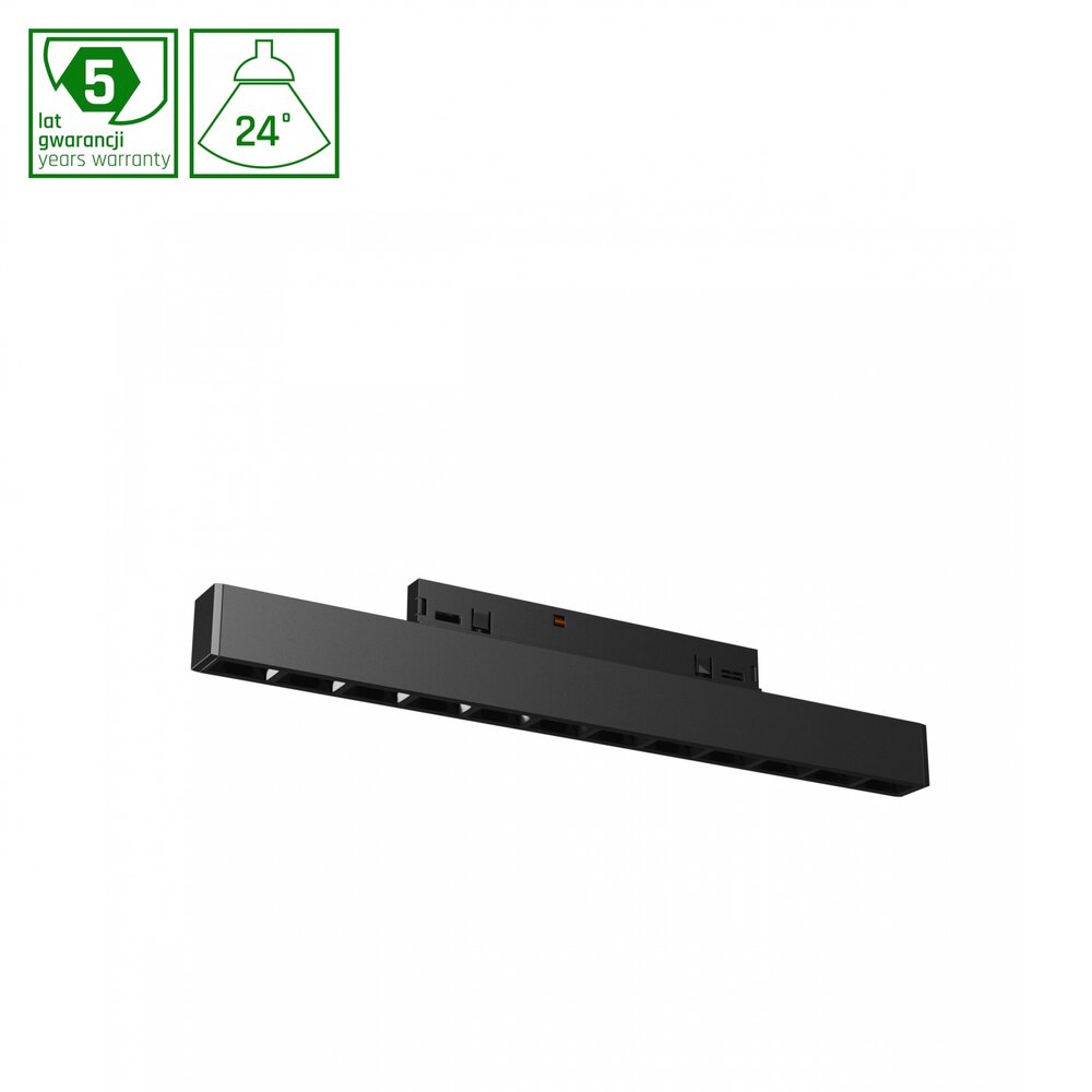 Spectrum voor de installateur: Betaalbare kwaliteit en veelzijdige LED-oplossingen LED Railsysteem NANO SHIFT - Grid S Linear - Zwart - 10W - 3000K Warm Wit - 1180lm - IP20 - 196x12x30mm | 48V Magnetische Railspot