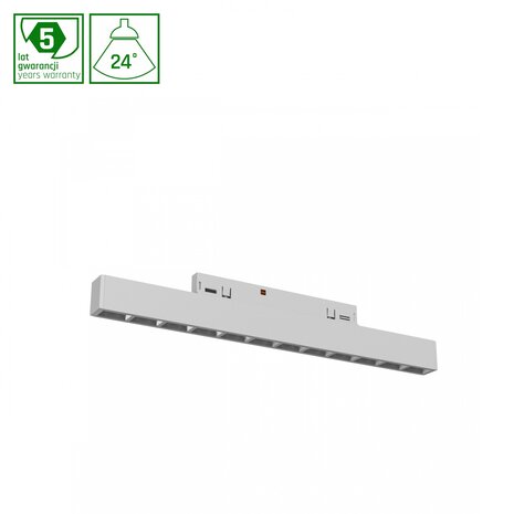 Spectrum voor de installateur LED Railsysteem NANO SHIFT - Grid S Linear - Wit - 10W - 3000K Warm Wit - 1180lm - IP20 - 196x12x30mm | 48V Magnetische Railspot