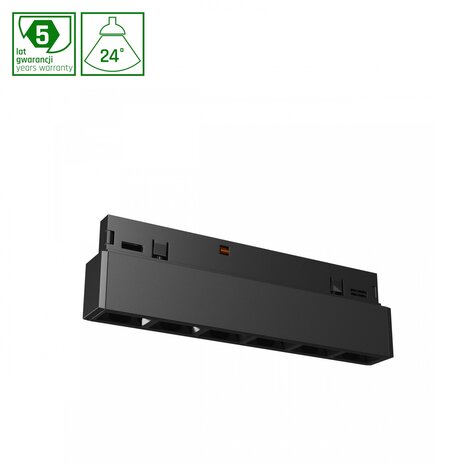 Spectrum voor de installateur LED Railsysteem NANO SHIFT - Grid Xs Linear - Zwart - 6W - 3000K Warm Wit - 500lm - IP20 - 100x12x30mm | 48V Magnetische Railspot
