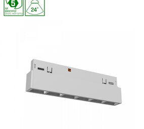 Spectrum voor de installateur LED Railsysteem NANO SHIFT - Grid Xs Linear - Wit - 6W - 3000K Warm Wit - 500lm - IP20 - 100x12x30mm | 48V Magnetische Railspot