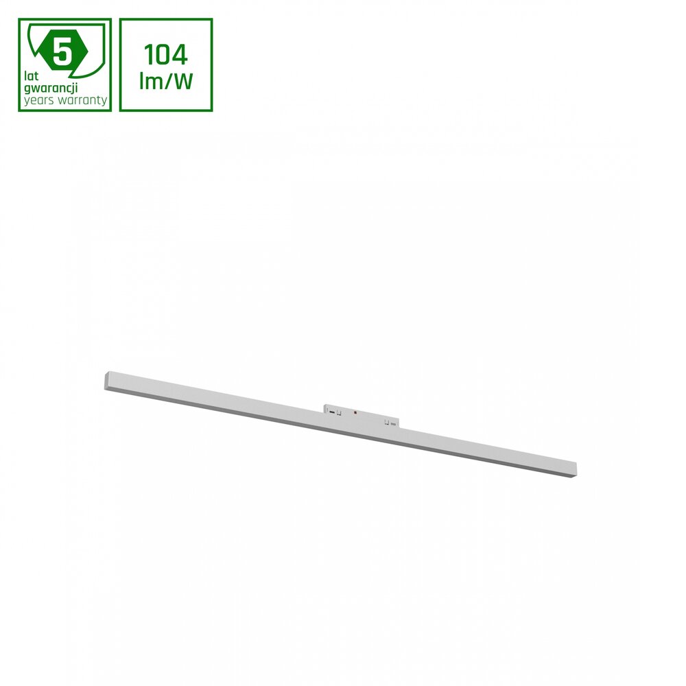 Spectrum voor de installateur LED Railsysteem NANO SHIFT - Line M Linear - Wit - 20W - 3000K Warm Wit - 2085lm - IP20 - 600x12x30mm | 48V Magnetische Railspot