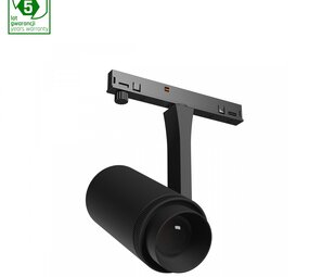 Spectrum voor de installateur LED Railsysteem NANO SHIFT - Spot Zoom - Zwart - 7W - 3000K Warm Wit - 615lm - IP20 - 40x80x145mm | 48V magnetische Railspot