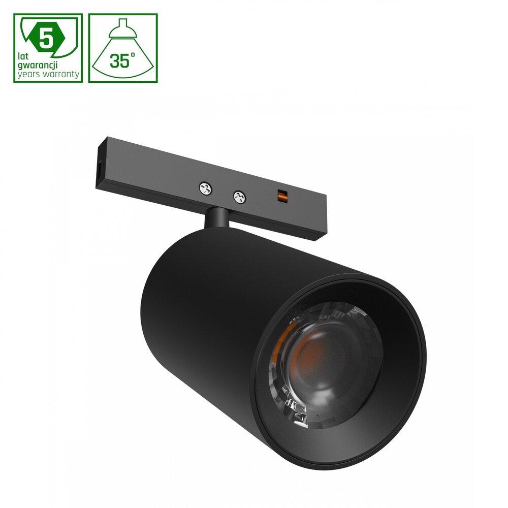 Spectrum voor de installateur LED Railsysteem NANO SHIFT - SPOT - Zwart - 5W - 3000K Warm Wit - 390lm - IP20 - 35x55x81mm | 48V Magnetische Railspot