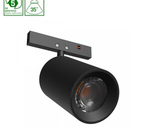 Spectrum voor de installateur LED Railsysteem NANO SHIFT - SPOT - Zwart - 5W - 3000K Warm Wit - 390lm - IP20 - 35x55x81mm | 48V Magnetische Railspot