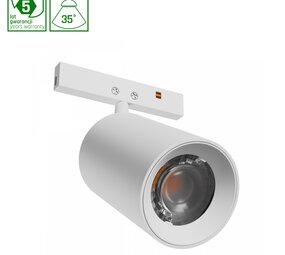 Spectrum voor de installateur LED Railsysteem NANO SHIFT - SPOT - Wit- 5W - 3000K Warm Wit - 390lm - IP20 - 35x55x81mm | 48V Magnetische Railspot