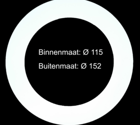 LCB LED Europe  Verloopring - Opvulling - Mat Wit - Ø115 - Ø152mm