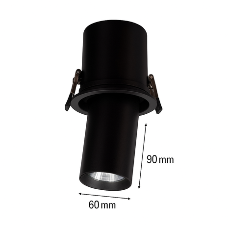 LCB LED LED Inbouw richtspot - Rond 115mm - GU10 Fitting - Zwart  | Zaagmaat 75mm