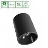 Spectrum voor de installateur LED Plafondspot Orbito 10W - 4000K 840 -  230V - 40° - IP44 UGR<19 - RA90 Ø75×100mm Zwart Rond – 5 Jaar Garantie