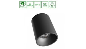 Spectrum ORBITO Surface 14–27W NW 230V 40° IP44 UGR<19 RA90 Ø115×152mm Zwart Rond – 5 Jaar Garantie