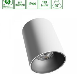 Spectrum voor de installateur ORBITO Surface 14–27W WW 230V 40° IP44 UGR<19 RA90 Ø115×152mm Wit Rond – 5 Jaar Garantie