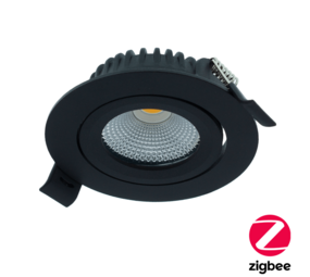 LCB LED Europe  LED Inbouwspot IP65 - 82MM Zwart - 5W - RGB+CCT | Zigbee 3.0 | Zaagmaat Ø68-75mm Triac Dimbaar - Inclusief Lasdoos