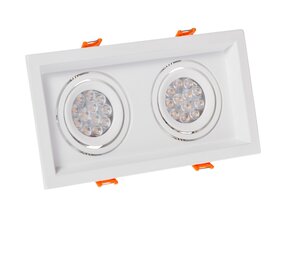 Spectrum voor de installateur Inbouwspot MDD Mini DUE dubbel wit kantelbaar met klemveren