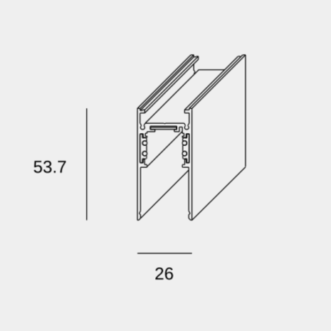 Leds-C4 LED Spanningsrail - 2 Meter - Zwart - 53.7x26x2000mm | 48V Rail