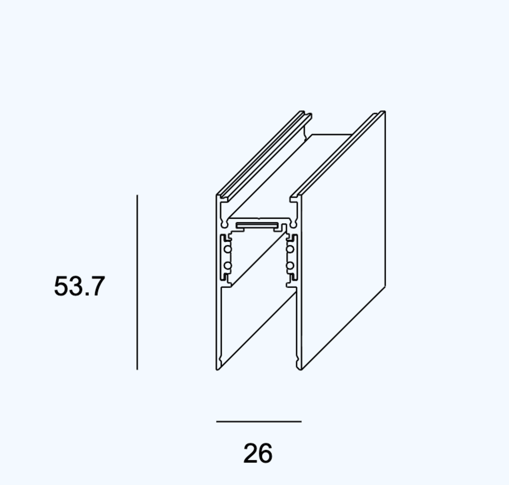 Leds-C4 LED Spanningsrail - 1 Meter - Zwart - 53.7x26x1000mm | 48V Rail