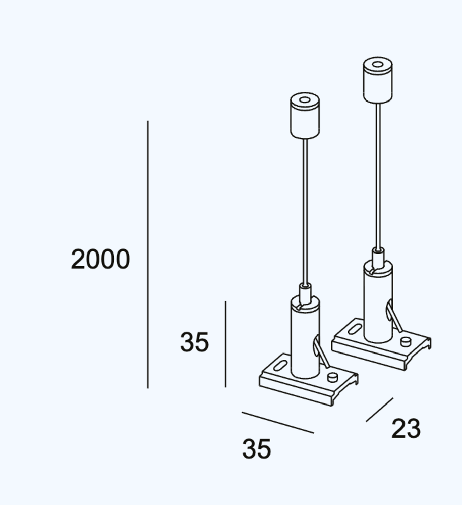 LED Spanningsrail toebehoren - Zilver | 2 Meter Pendelset LED Spanningsrail toebehoren - Zilver | 2 Meter Pendelset