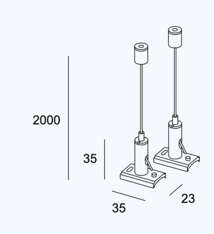 LED Spanningsrail toebehoren - Zilver | 2 Meter Pendelset LED Spanningsrail toebehoren - Zilver | 2 Meter Pendelset