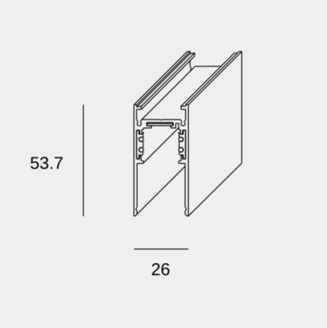 Leds-C4 LED Spanningsrail - 3 Meter - Zwart - 53.7x26x3000mm | 48V Rail