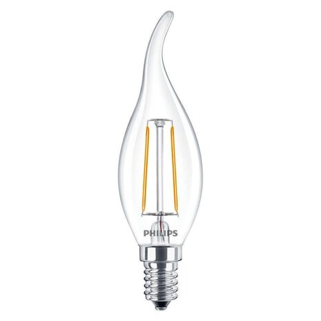Philips LED Verlichting | Officieel distributeur LED Kaarslamp E14 2,3W Filament Helder Glas – CorePro