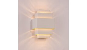 Dimbare LED Wandlamp Wit - LAYERS XL 275MM -  Up and Down 2-Lichts  |  IP20 - G9 Fitting - excl. lichtbron - 275x130MM Dimbare LED Wandlamp Wit - LAYERS XL 275MM -  Up and Down 2-Lichts  |  IP20 - G9 Fitting - excl. lichtbron - 275x130MM