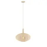 Lucide LED Hanglamp- CORINA - Beige Crème - Ø 50 cm - 1-Lichts |  1xE27 Fitting - Japandi stijl