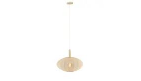 Lucide LED Hanglamp- CORINA - Beige Crème - Ø 50 cm - 1-Lichts |  1xE27 Fitting - Japandi stijl Lucide LED Hanglamp- CORINA - Beige Crème - Ø 50 cm - 1-Lichts |  1xE27 Fitting - Japandi stijl