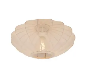 Lucide LED Plafondlamp Beige Crème - CORINA -  Ø 40 cm - 1-Lichts | 1xE27 Fitting - Japandi stijl