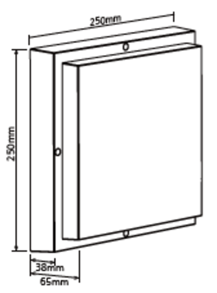 LED Wandlamp Huisnummer verlichting IP65 - Vierkant Zwart 250mm – 6-12W 660-1320Lm - 3000/4000K | Multi Lumen en Color Switch – Daglichtsensor