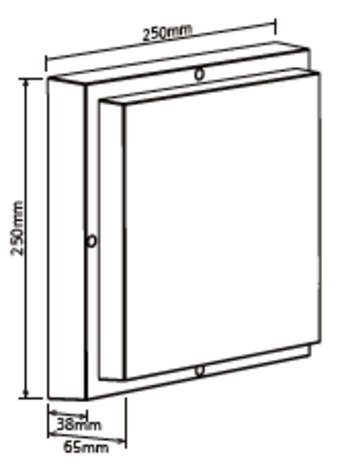 LED Wandlamp Huisnummer verlichting IP65 - Vierkant Zwart 250mm – 6-12W 660-1320Lm - 3000/4000K | Multi Lumen en Color Switch – Daglichtsensor