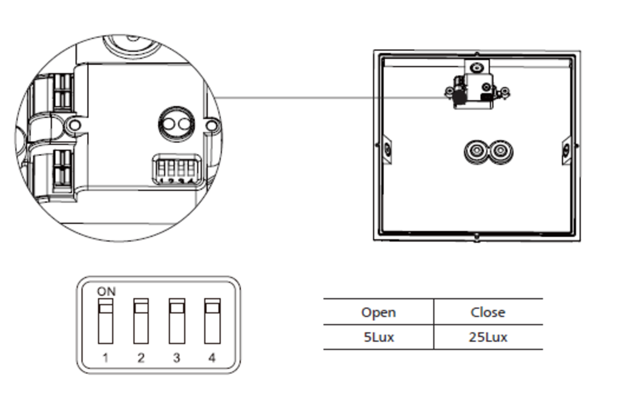 Artdelight LED Wandlamp Huisnummer verlichting IP65 - Vierkant Zwart 250mm – 6-12W 660-1320Lm - 3000/4000K | Multi Lumen en Color Switch – Daglichtsensor
