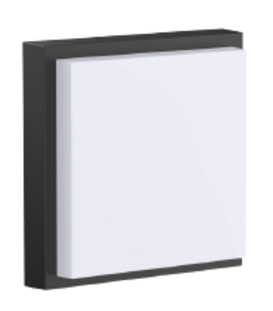 Artdelight LED Wandlamp Huisnummer verlichting IP65 - Vierkant Zwart 250mm – 6-12W 660-1320Lm - 3000/4000K | Multi Lumen en Color Switch – Daglichtsensor