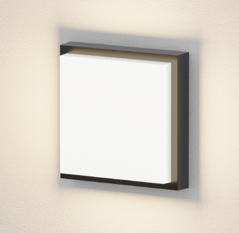 Artdelight LED Wandlamp Huisnummer verlichting IP65 - Vierkant Zwart 250mm – 6-12W 660-1320Lm - 3000/4000K | Multi Lumen en Color Switch – Daglichtsensor