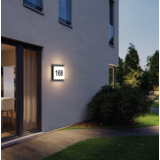 LED Wandlamp Huisnummer verlichting IP65 - Vierkant Zwart 250mm – 6-12W 660-1320Lm - 3000/4000K | Multi Lumen en Color Switch – Daglichtsensor