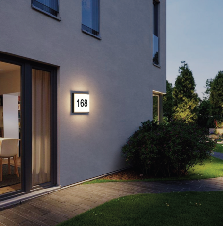 LED Wandlamp Huisnummer verlichting IP65 - Vierkant Zwart 250mm – 6-12W 660-1320Lm - 3000/4000K | Multi Lumen en Color Switch – Daglichtsensor