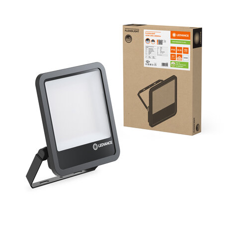 Ledvance Zakelijk: Professionele LED Verlichting & Armaturen LED Breedstraler IP66  Zwart - 133-117W 20000-17500Lm  - 4000K 840 Koel Wit | Multi Lumen Switch - Symmetrisch - 1 Meter aansluitkabel