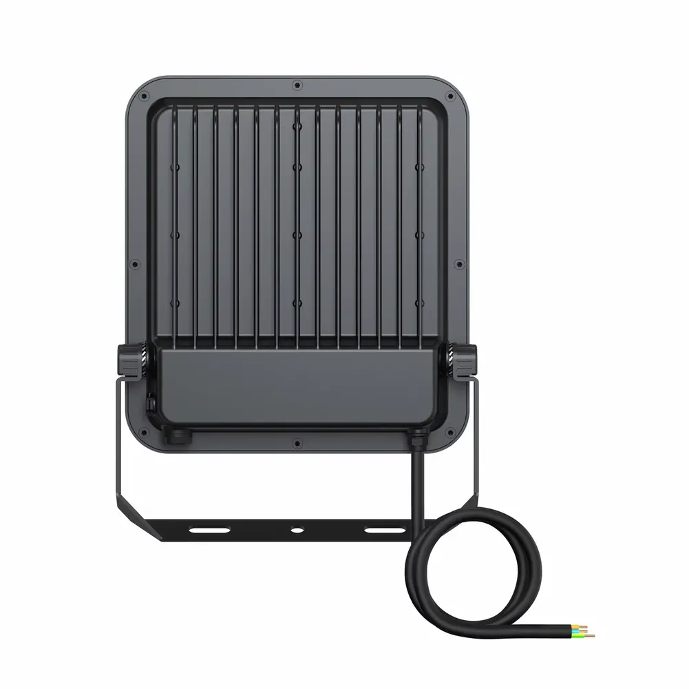 Ledvance Zakelijk: Professionele LED Verlichting & Armaturen LED Breedstraler IP66  Zwart - 100W - 83W 14000 lm / 11670 lm  - 3000K 830 Warm Wit | Multi Lumen Switch - Symmetrisch - 1 Meter aansluitkabel