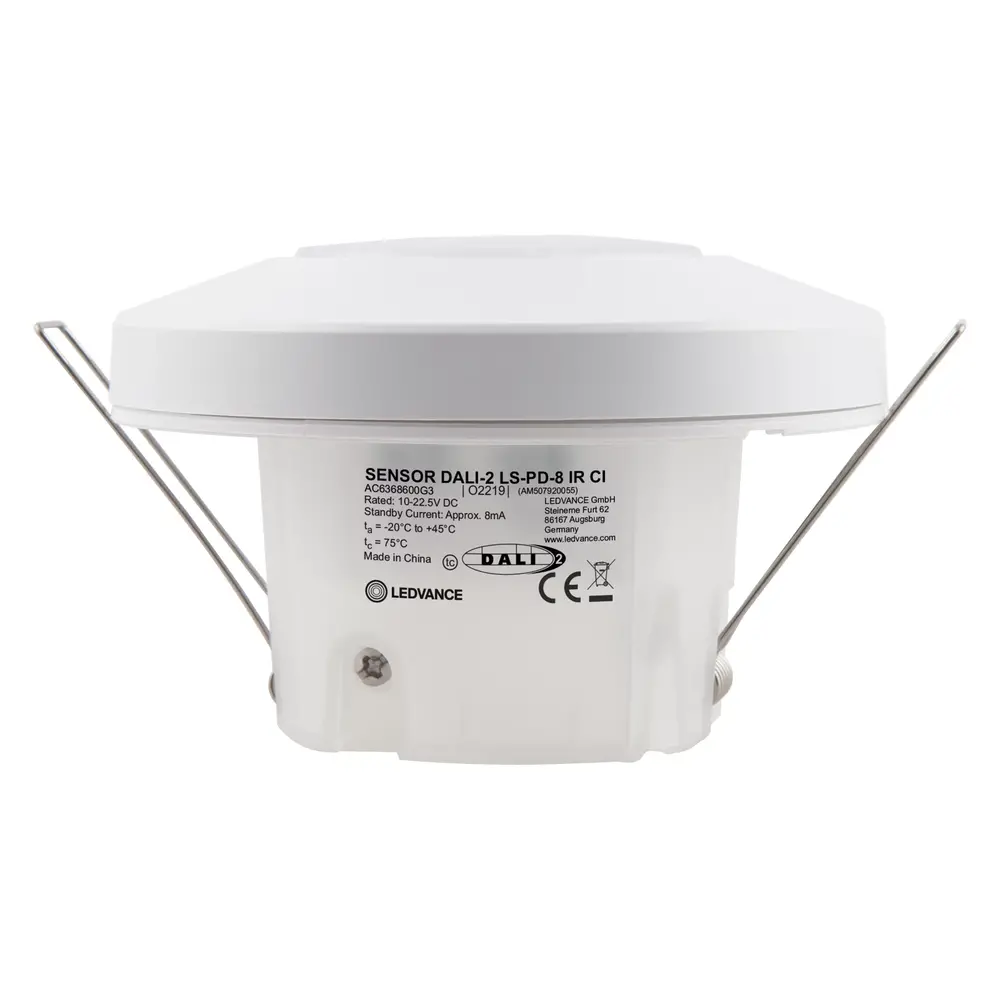 Ledvance Zakelijk: Professionele LED Verlichting & Armaturen DALI-2  Sensor Inbouw - Infrarood Bewegingsmelder & Daglichtsensor | 8 Meter - Detectie bereik