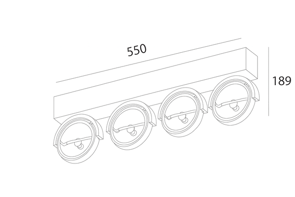 Artdelight Plafondlamp Dutchess 4-lichts | Opbouwspot | AR111 fitting | Dimbaar | IP20
