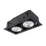 LED AR111 inbouwspot zwart vierkant - dubbel-voudig voor 2 LED AR111 spots