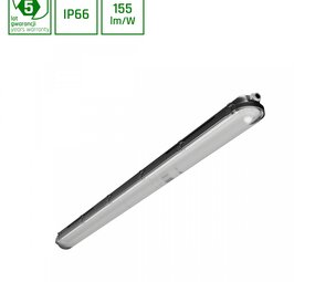 Spectrum voor de installateur LED Montagebalk Waterdicht IP66 - Zwart | 120cm LIMEA PRO - 20-40W - 3000-6000Lm Multi Lumen Switch | IK10 840 4000K - Helder Wit