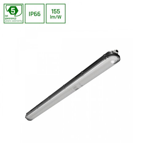 Spectrum voor de installateur LED Montagebalk Waterdicht IP66 - Zwart | 120cm LIMEA PRO - 20-40W - 3000-6000Lm Multi Lumen Switch | IK10 840 4000K - Helder Wit