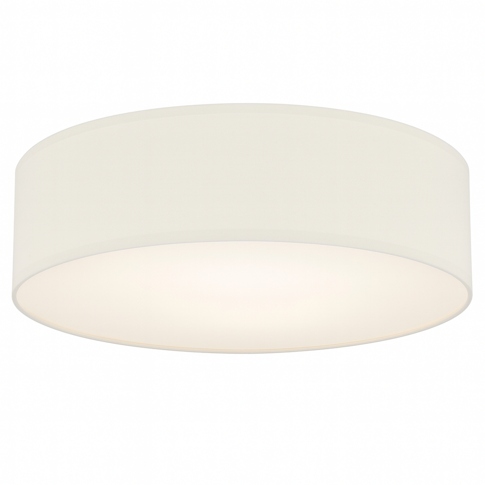 LCB LED Europe  Plafondlamp Makra | Stof Chintz Wit | Ø70cm x H20cm | 3x E27 Fitting
