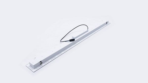 Macbright LED Bandraster Armatuur UGR19 - Plenum - 1720x185mm - 30W 3200lm - 3000K 830 Warm Wit | Matt Alu Reflector | 2 meter - Wieland GST18i3