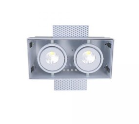 Artdelight Stuc Trimless Inbouwspot - Vierkant TROFA - Matt Wit 2-Lichts | 2x GU10 Fitting - Kantelbaar 30° graden