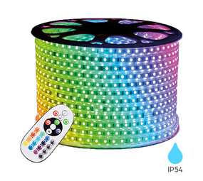 LED Lichtslang 220v - 13W p/m  - 120 Leds p/m- 100 meter RGB - IP54 -  Plug and Play - 2 Jaar Garantie