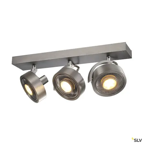 SLV KALU Plafondspot| 3-lichts QPAR111 | Geborsteld Aluminium | max. 225W SLV KALU Plafondspot| 3-lichts QPAR111 | Geborsteld Aluminium | max. 225W