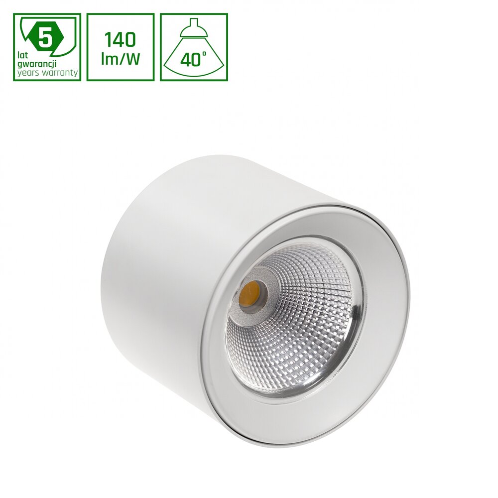 Spectrum voor de installateur LED Opbouwspot BREAD & CAKE | 27W 230V | Wit | Aluminium